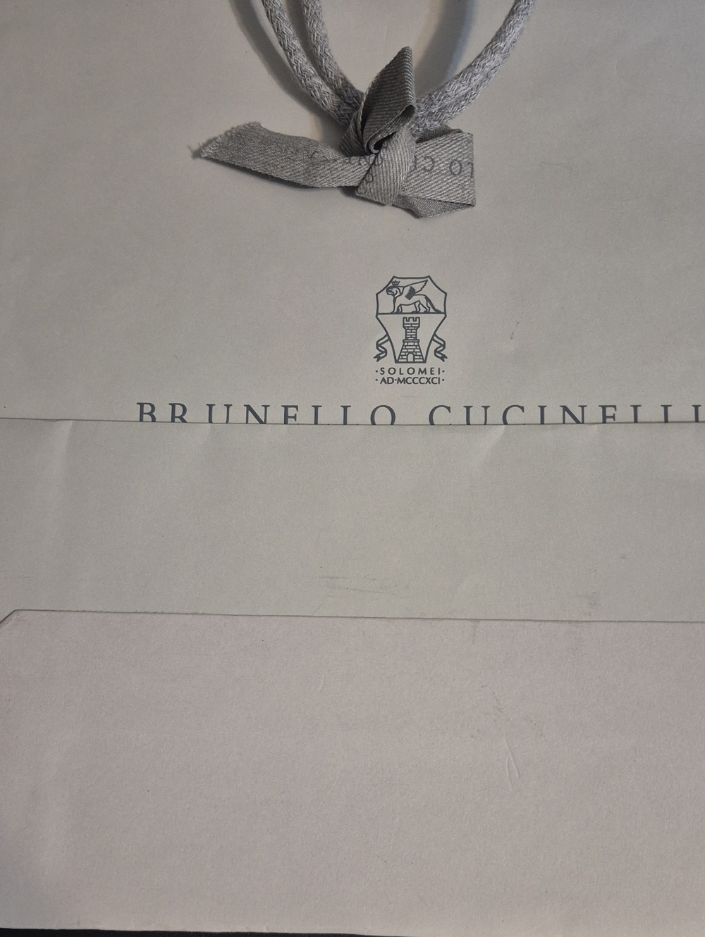 Brunello Cucinelli Light Gray Branded Paper Bag